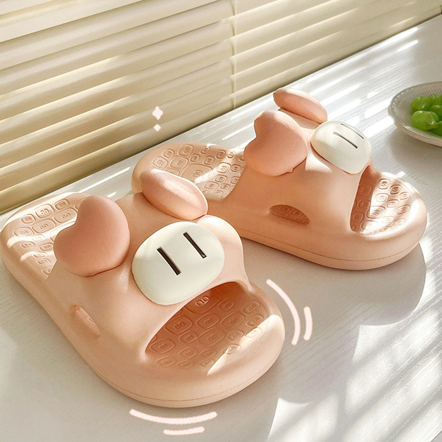 Cute Animal Shape Slides Beige / EU:38-39:US Women's 7-8.5 Men's 4.5-6