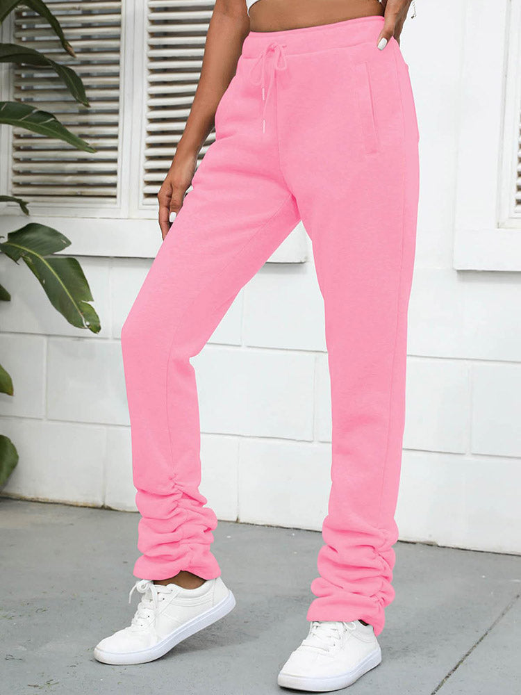 Solid Stacked Sweatpants Royal Blue / L