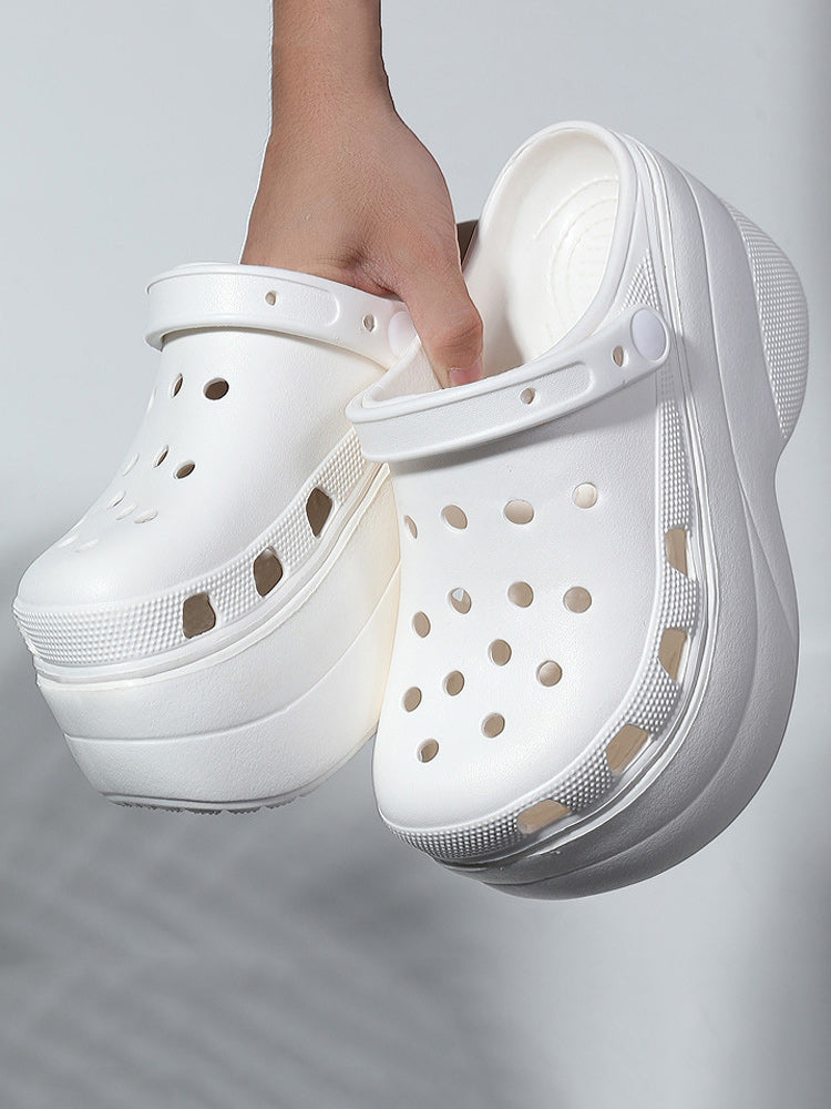 High Platform Solid Sandals Black / 7.5/8