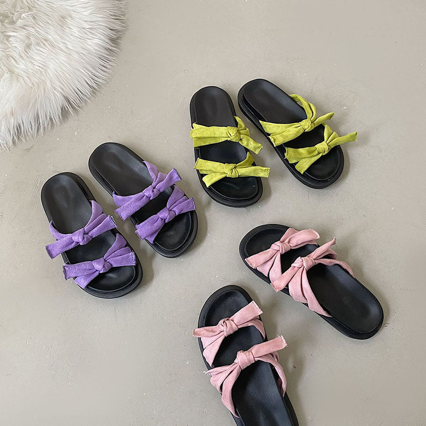 Vintage Double Bow Sandals Pink / EU:37:US Women's 6-6.5