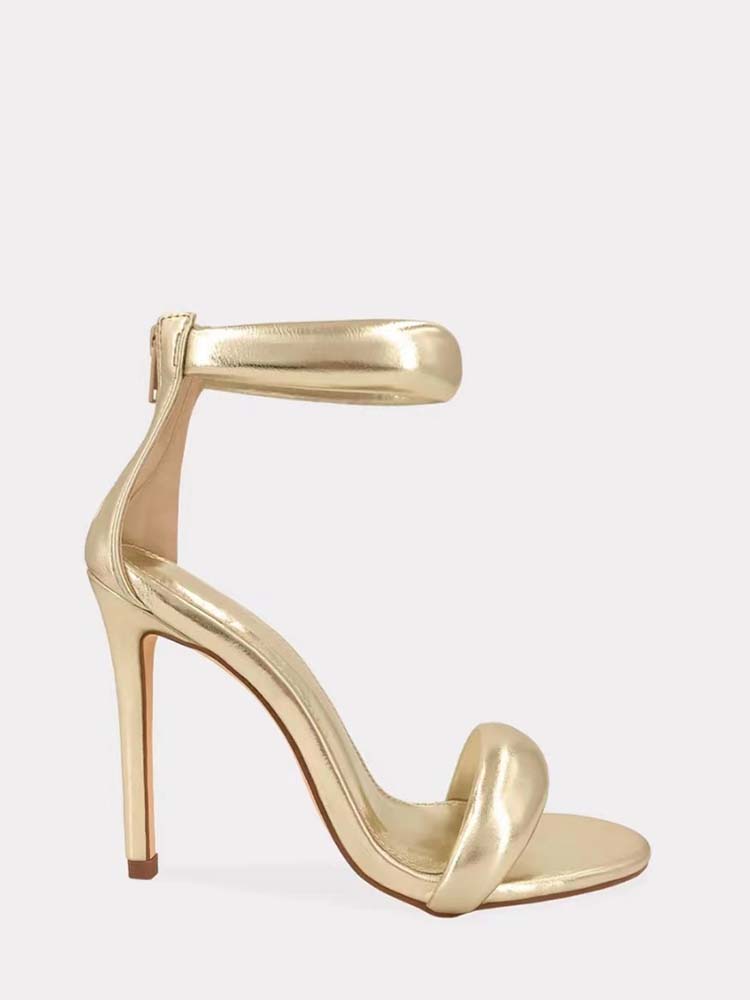Gold Ankle Strap Sandals Gold / 10