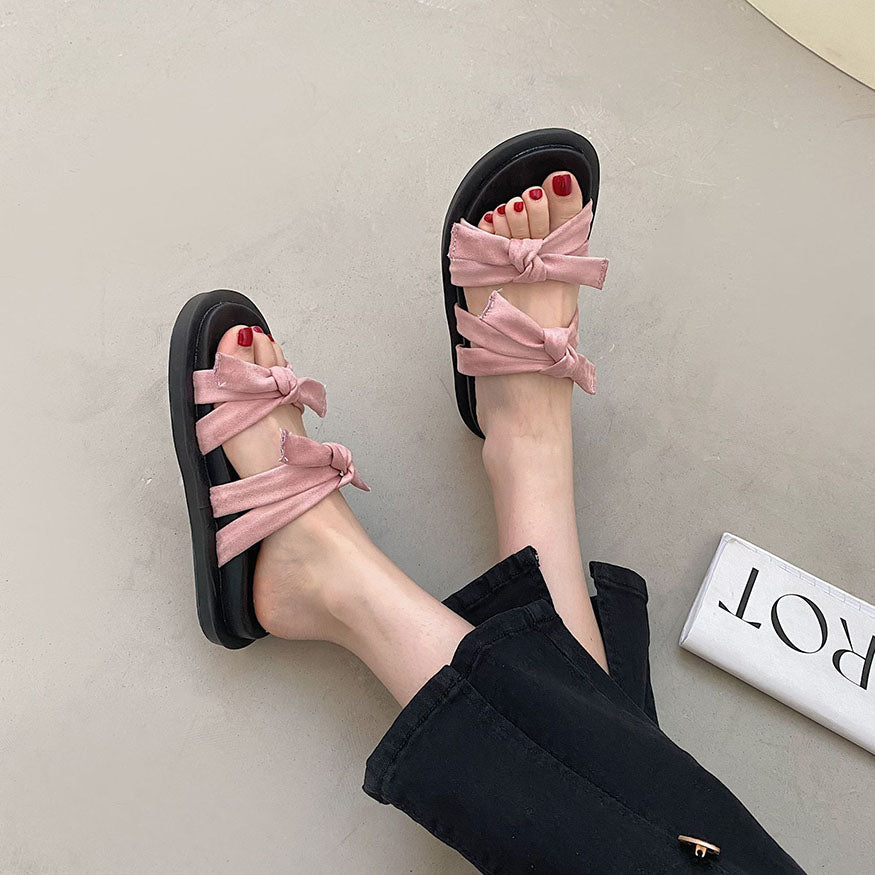 Vintage Double Bow Sandals Green / EU:40:US Women's 9-9.5 Men's 6.5-7