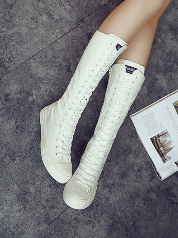 Lace-up Canvas Boots Black / 10.5/11