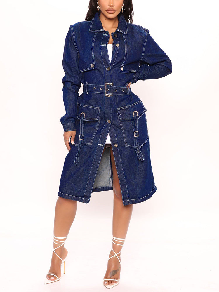 Denim Trench Coat Navy / M