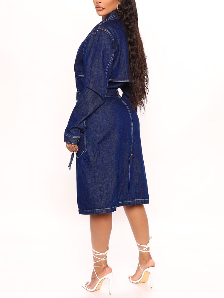 Denim Trench Coat Navy / 2XL