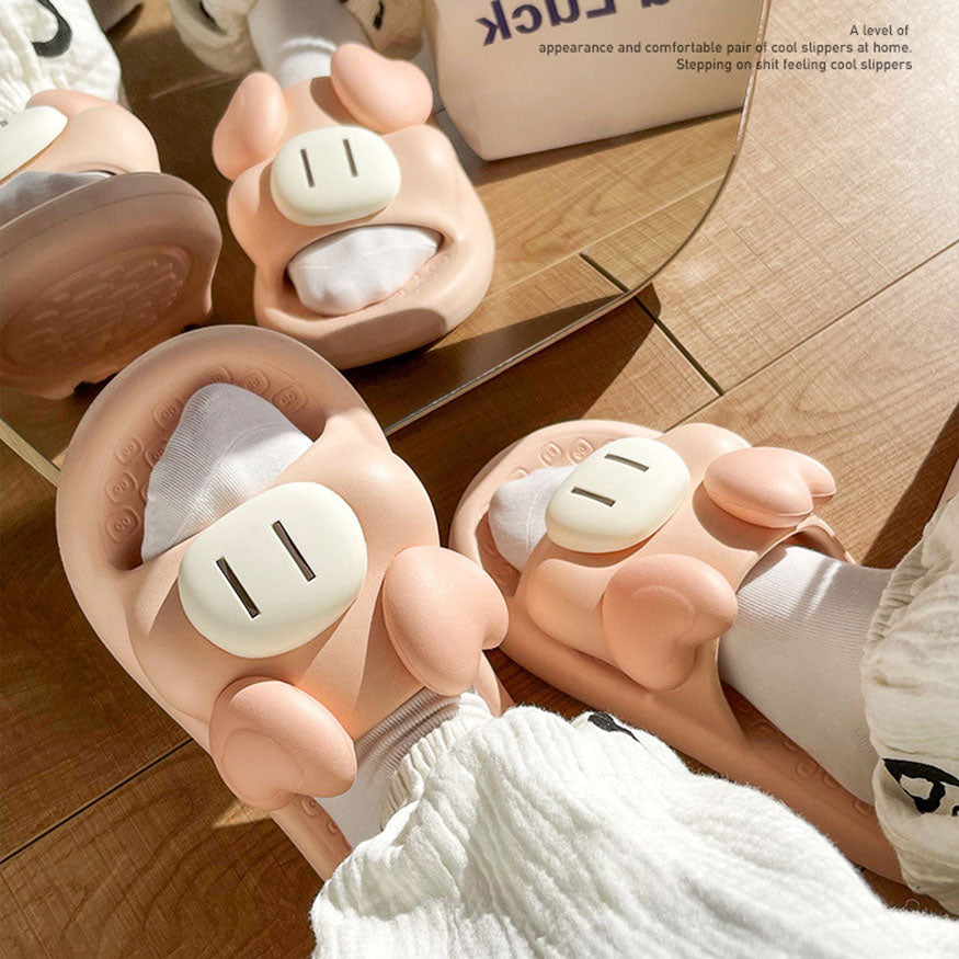 Cute Animal Shape Slides Beige / EU:42-43:US Women's 11-12.5 Men's 8.5-10