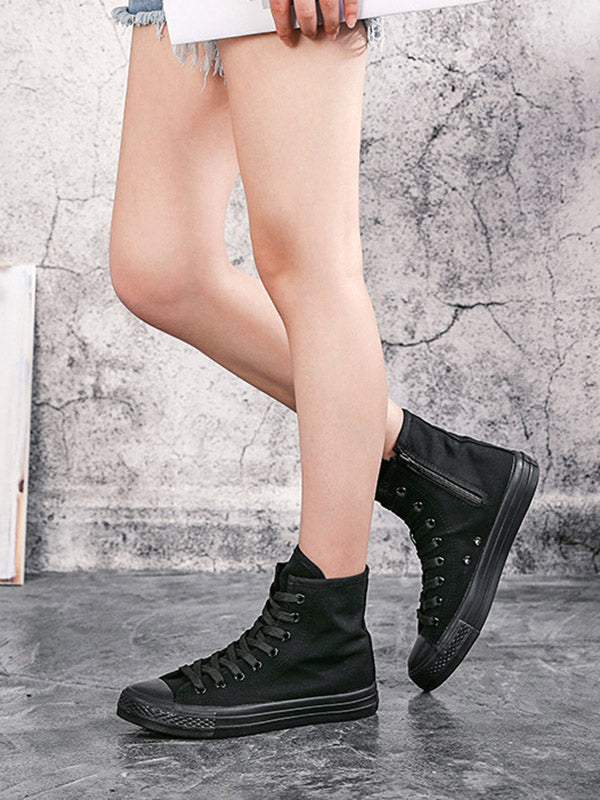 Lace-up Canvas Boots White Star / 5/5.5