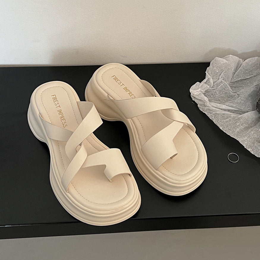 Chic Simple Twist Sandals Beige / EU:36:US Women's 5-5.5