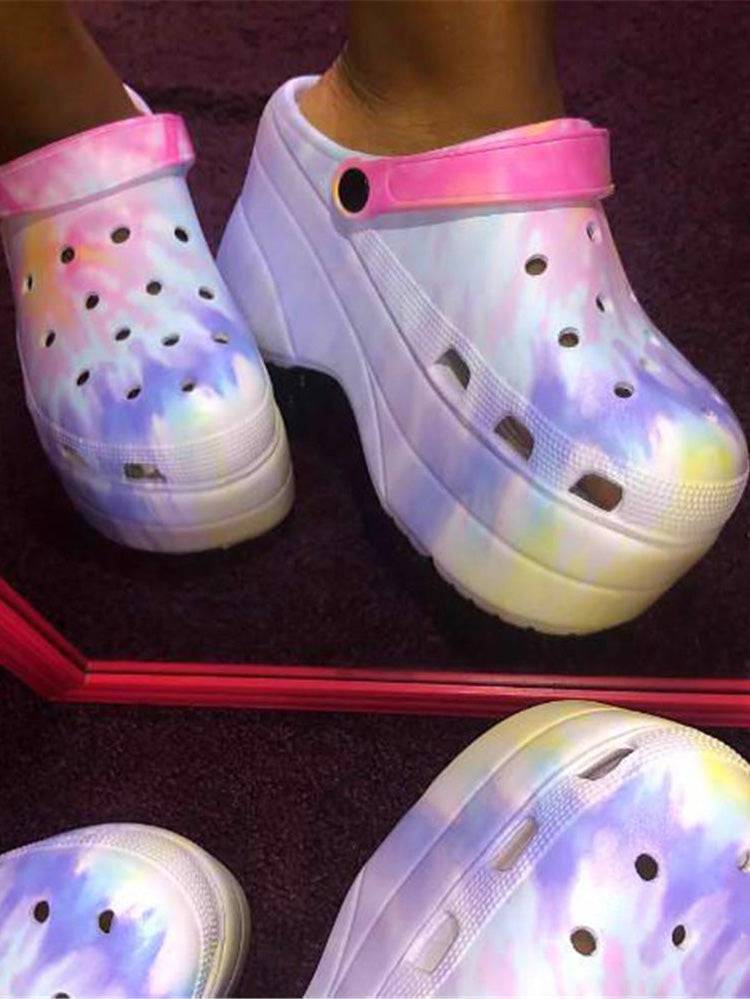 Casual Thick Sole Hole Sandals Light Purple / 6.5/7
