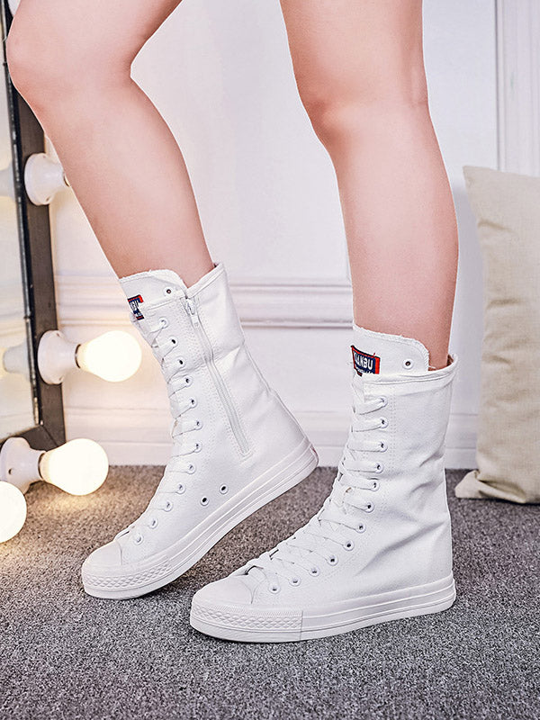 Lace-up Canvas Boots Black Star / 10