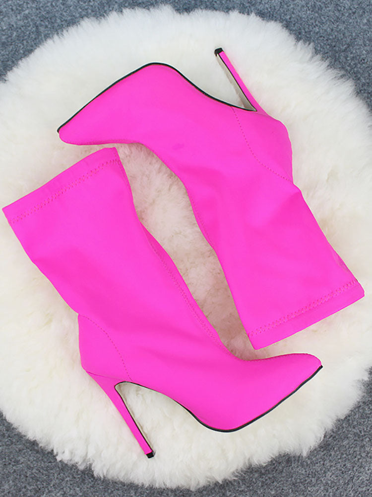 Pointed Toe Ankle Boot Rose / 6