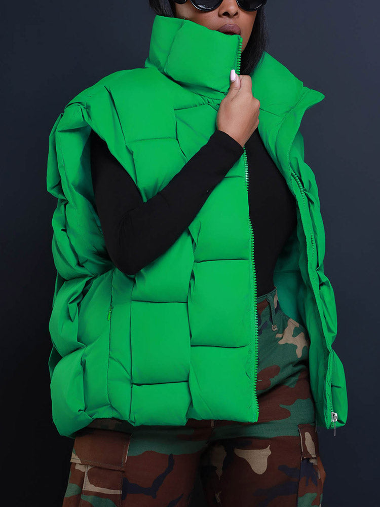 Braid Puffer Vest Black / M
