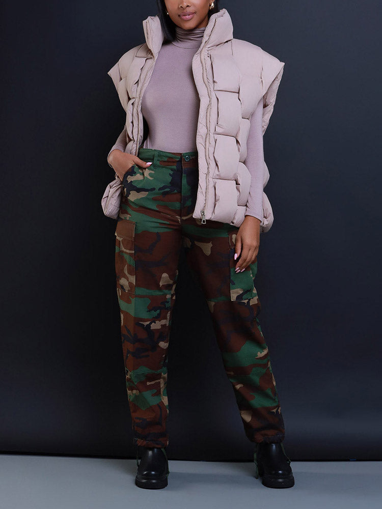 Braid Puffer Vest Blue / M