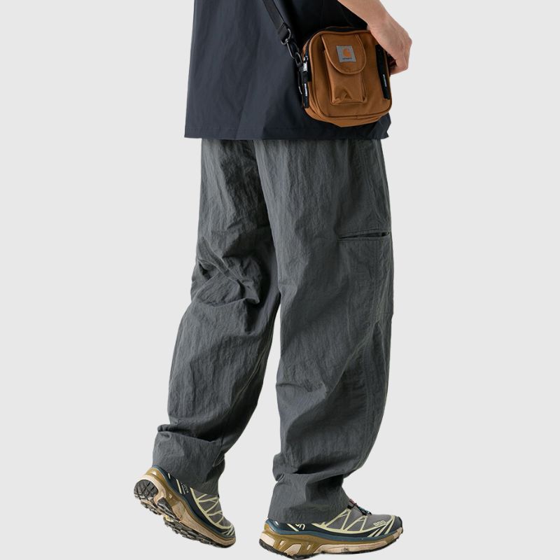 Water-Repellent Belted Yamamoto Pants Grey / M