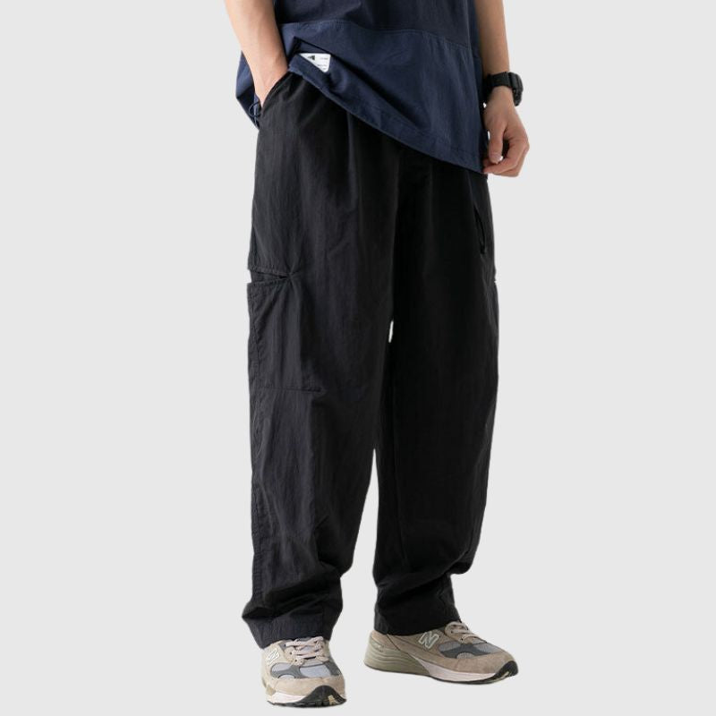 Water-Repellent Belted Yamamoto Pants Grey / XL