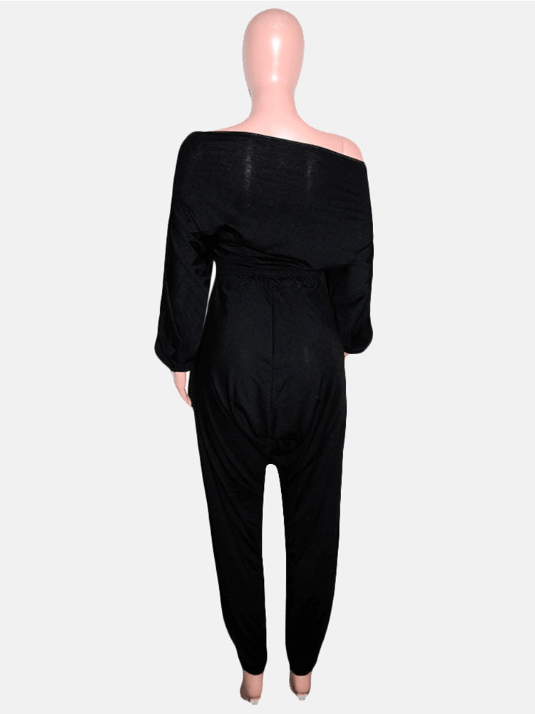 Crop Cross Top & Track Pants 2PC Set Black / XL