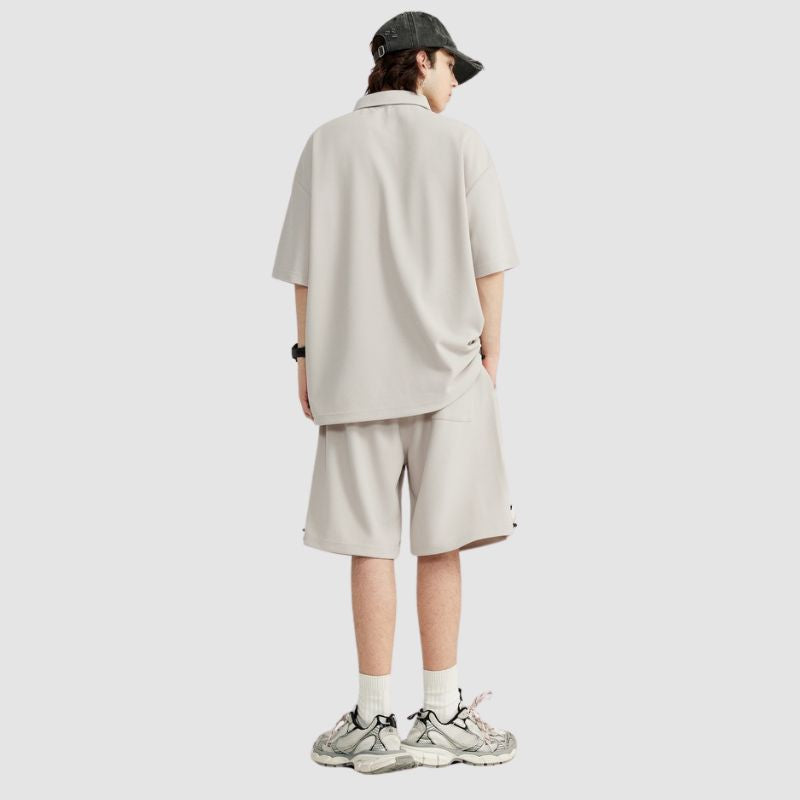 Solid Polo Tee Set Beige / M