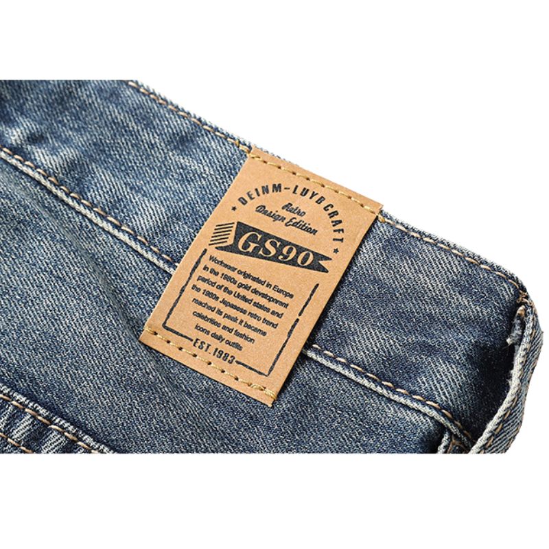 Vintage Distressed Washed Ripped Jeans Blue / 6XL