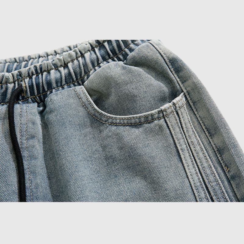 Side Embroidered Washed Jorts Black / 3XL