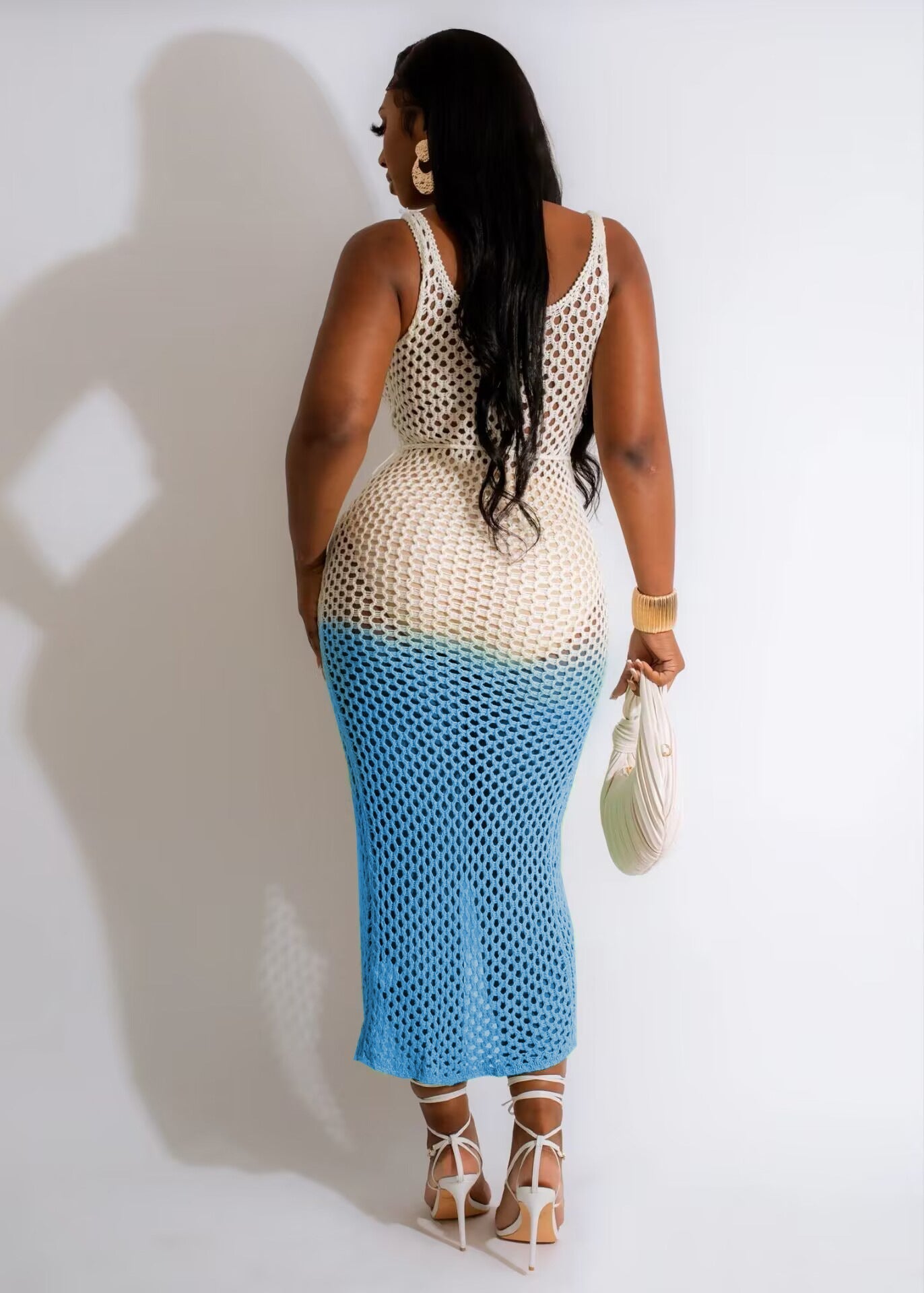 Ombre Crochet Dress Green / XL