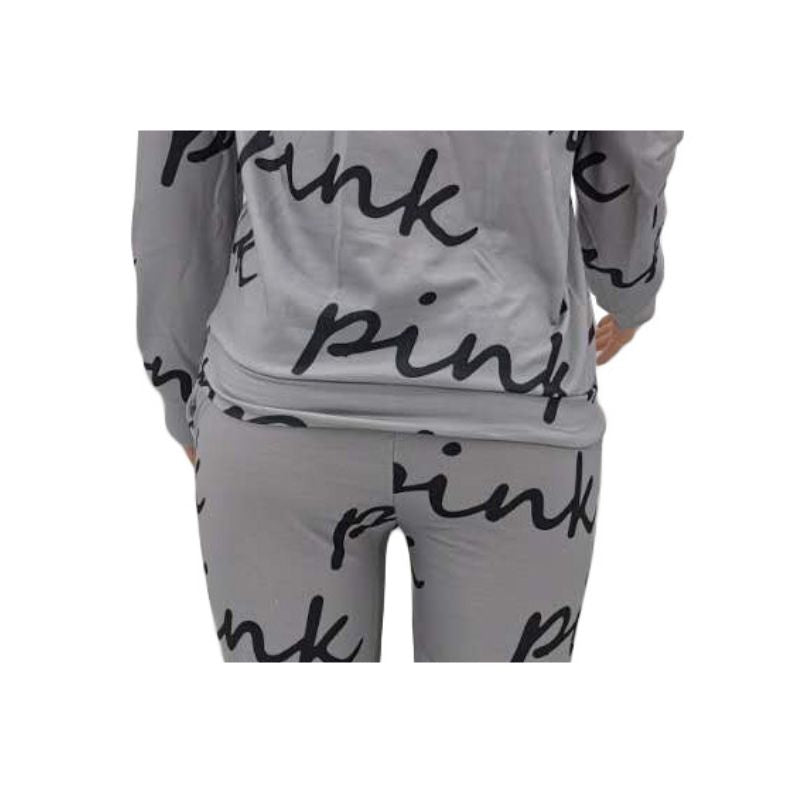 Letter Printed Zipper Set Black / S