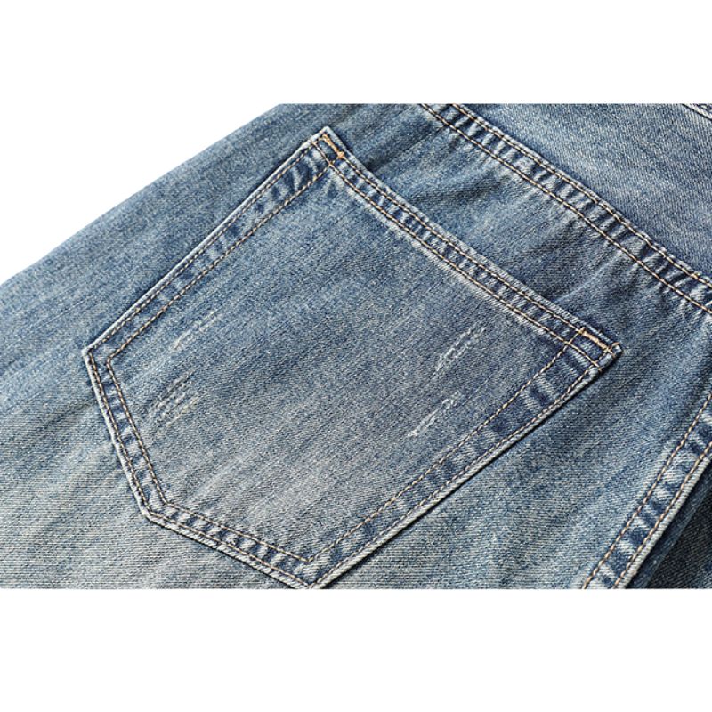 Vintage Distressed Washed Ripped Jeans Blue / 7XL