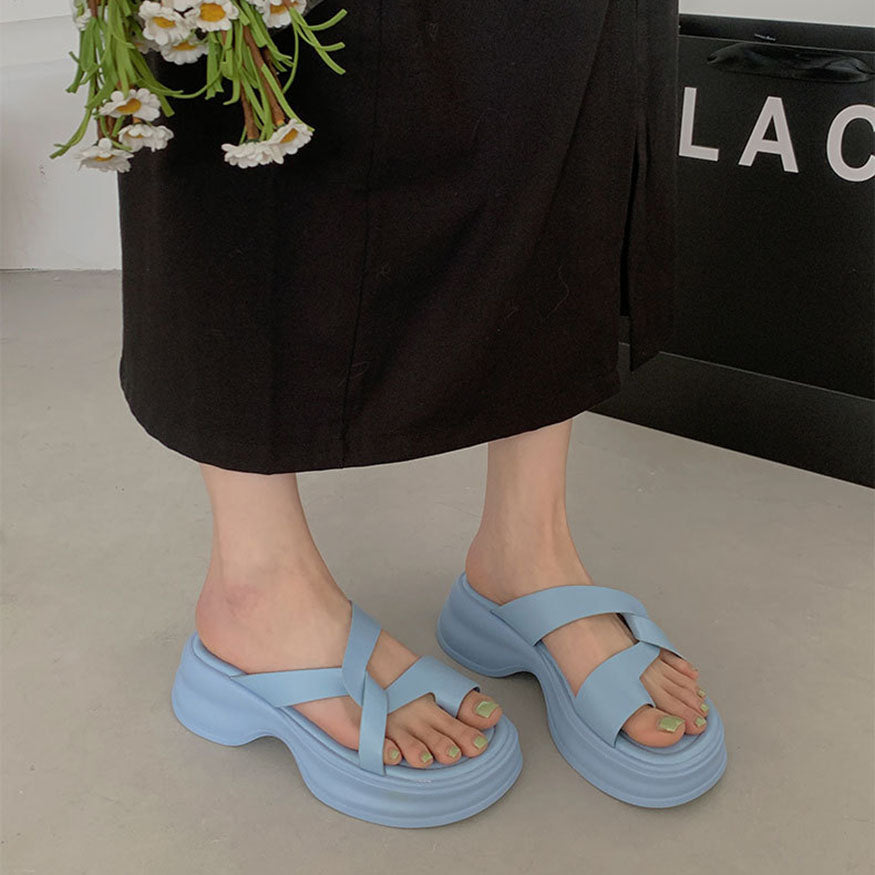 Chic Simple Twist Sandals Blue / EU:39:US Women's 8-8.5 Men's 5.5-6
