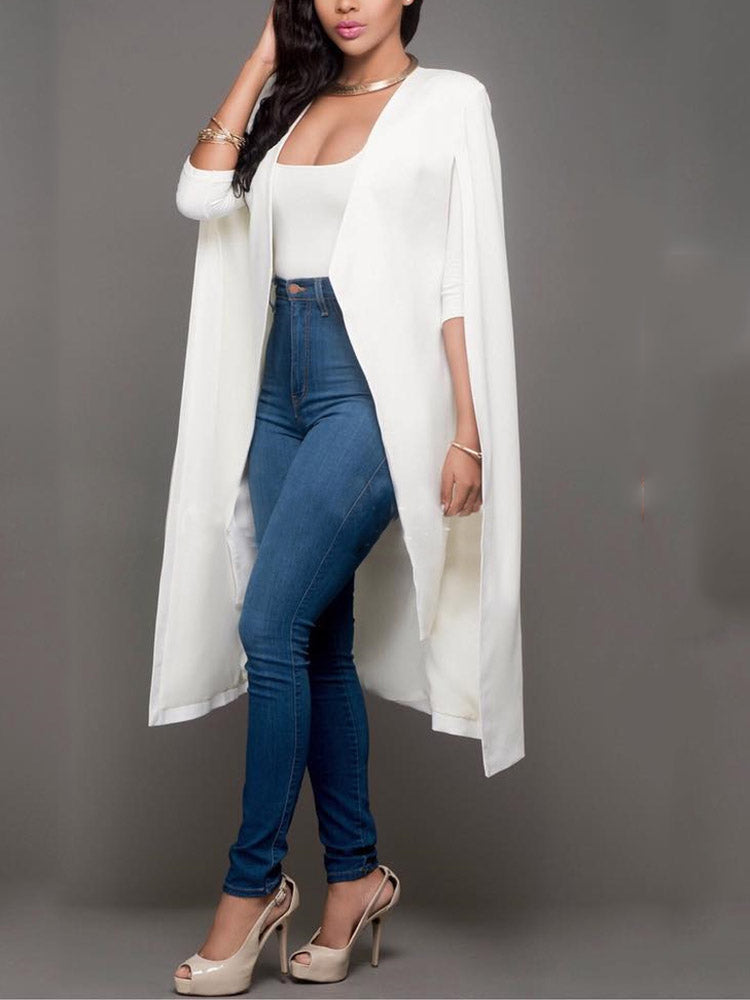 Long Sleeve Cape Blazer White / L