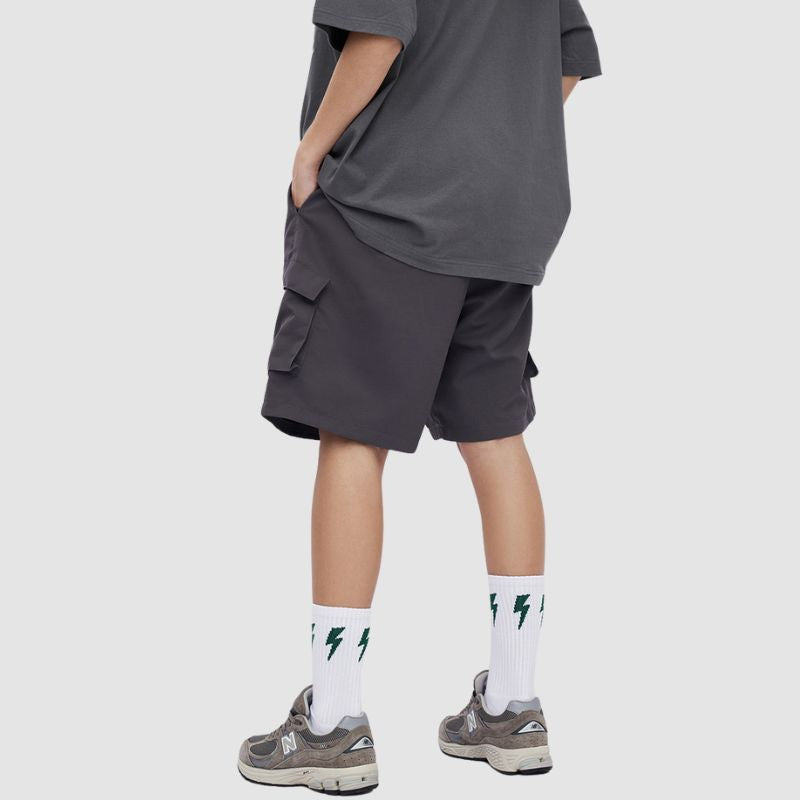 Pocket Patch Drawstring Cargo Shorts Grey / 2XL