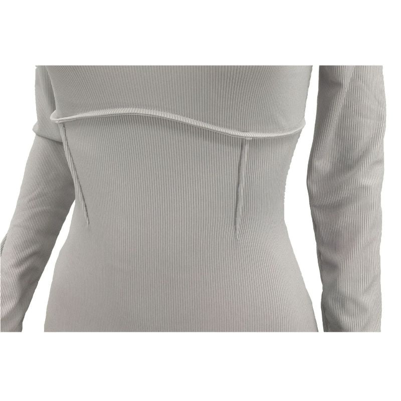 Solid Color Knit Jumpsuits Grey / S