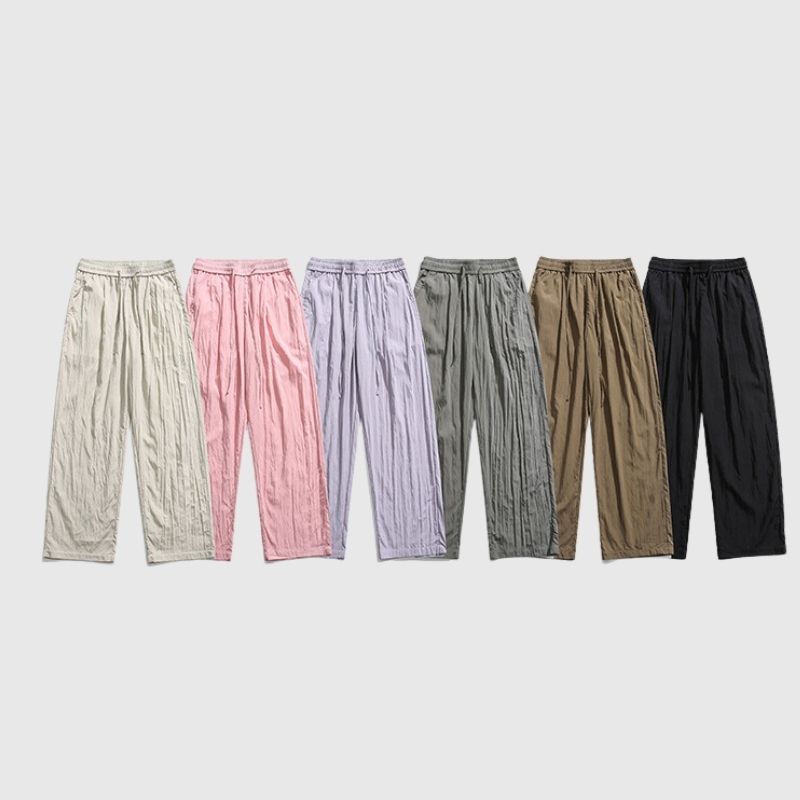 Simple Straight Leg Yamamoto Pants Grey / L