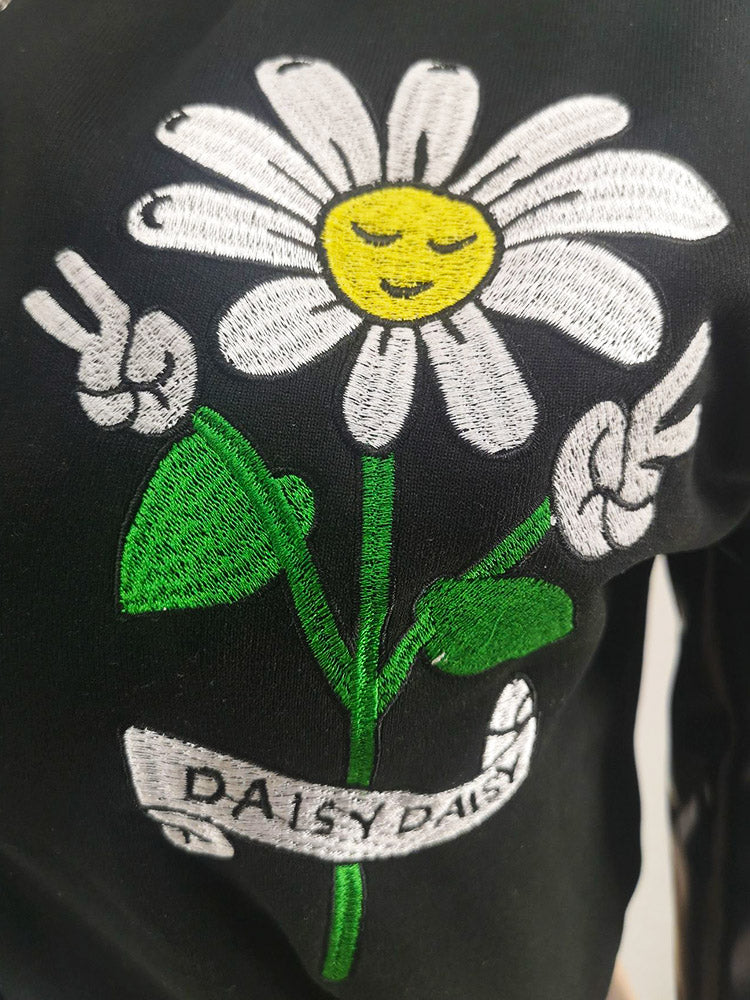 Embroidery Baseball Jacket Green / S