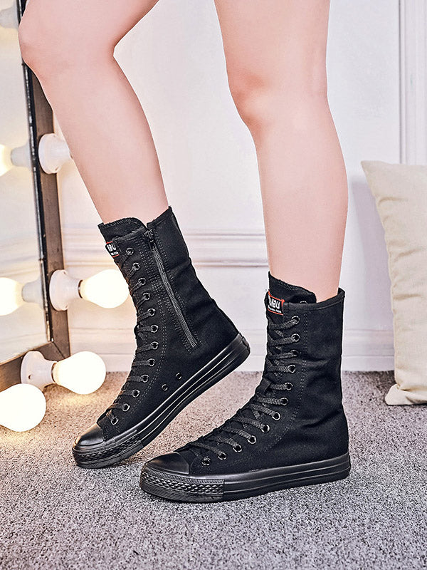 Lace-up Canvas Boots Black Star / 8.5