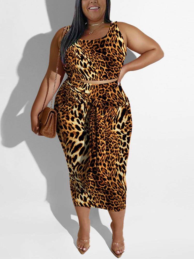 Printed Tie Up Skirt Set Yellow / 2XL