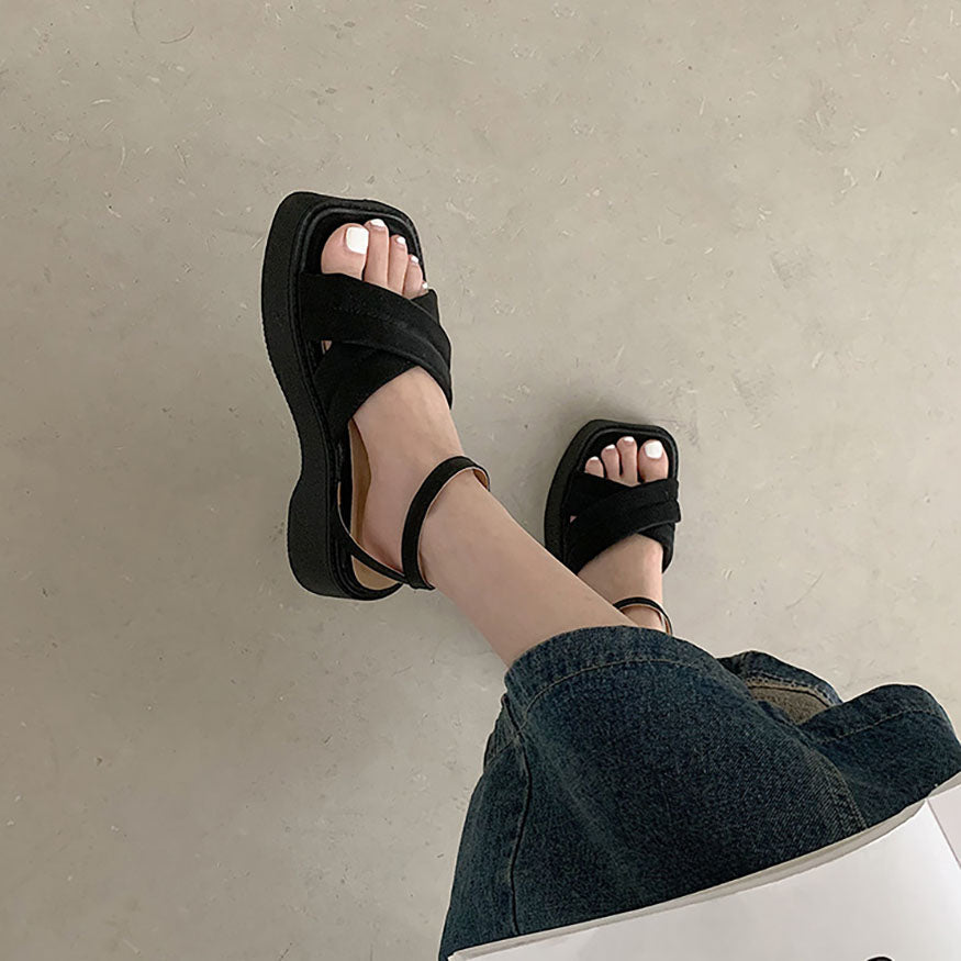 Vintage Cross Sandals White / EU:37:US Women's 6-6.5