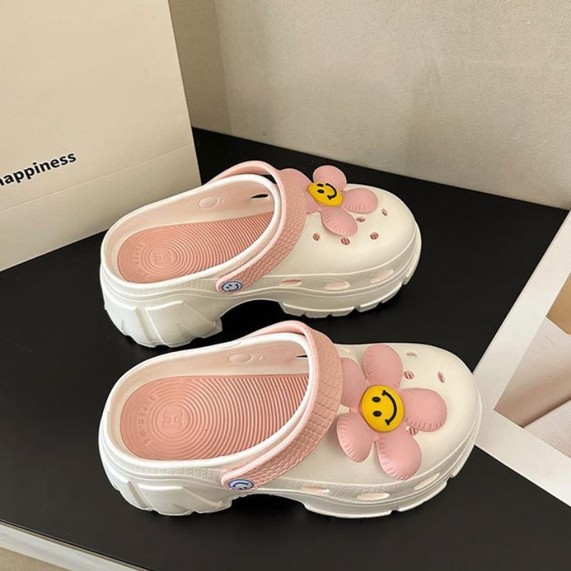 Smile flower Design Garden Clog Purple / EU:39-40:US Women's 8-9.5 Men's 5.5-7