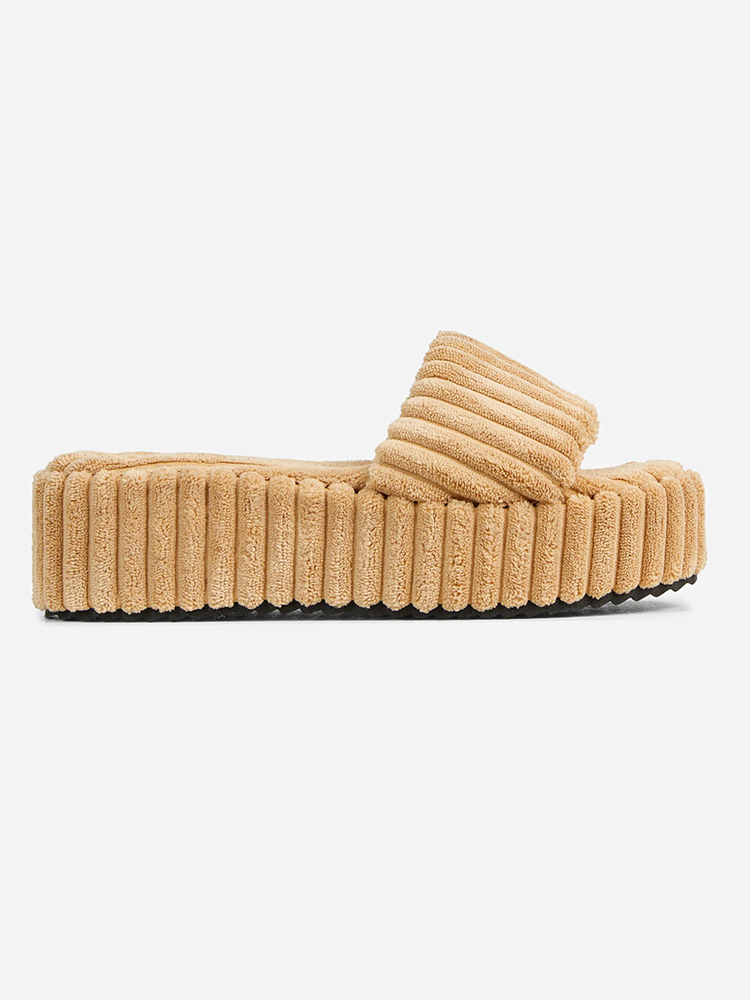 Toweling Platform Slide White / 6.5/7