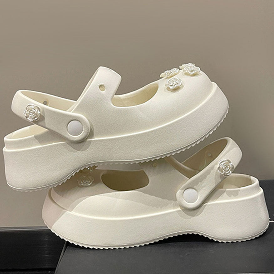 Lolita Rose Decor Mary Jane Shoes White / EU:37-38:US Women's 6-7.5