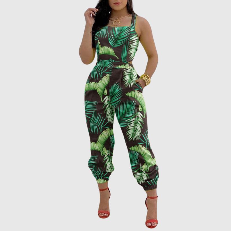 Halter Backless High Waist Jumpsuit Rose / 2XL