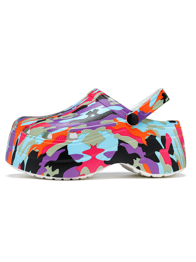 Casual Thick Sole Hole Sandals Camo / 6.5/7