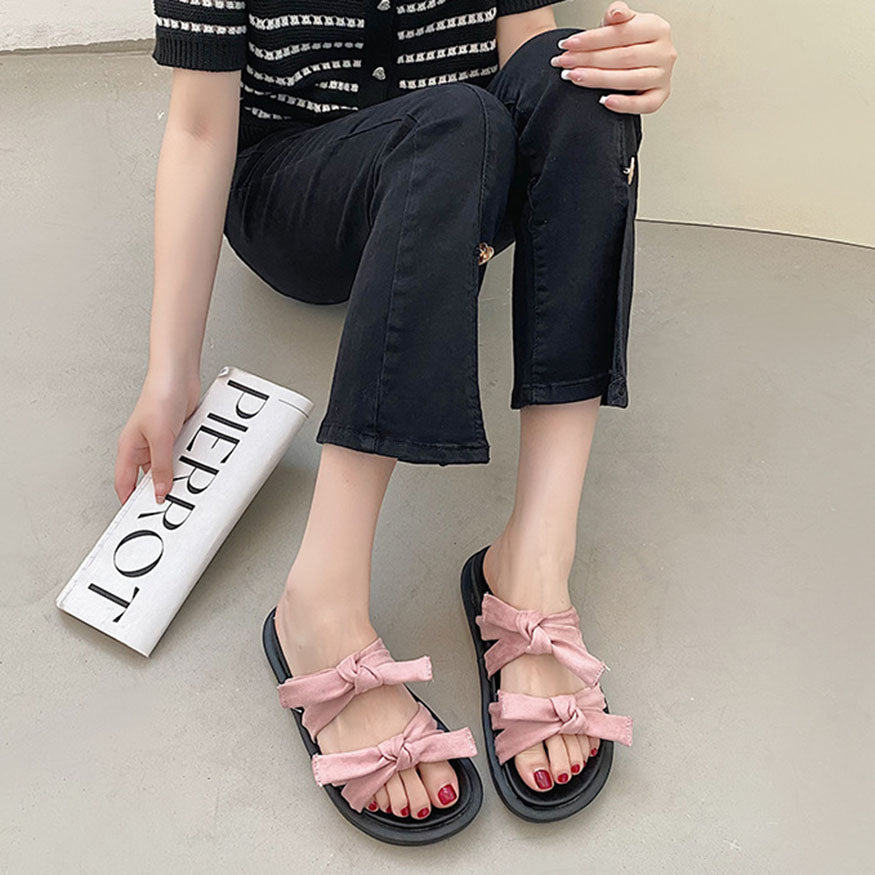 Vintage Double Bow Sandals Pink / EU:36:US Women's 5-5.5