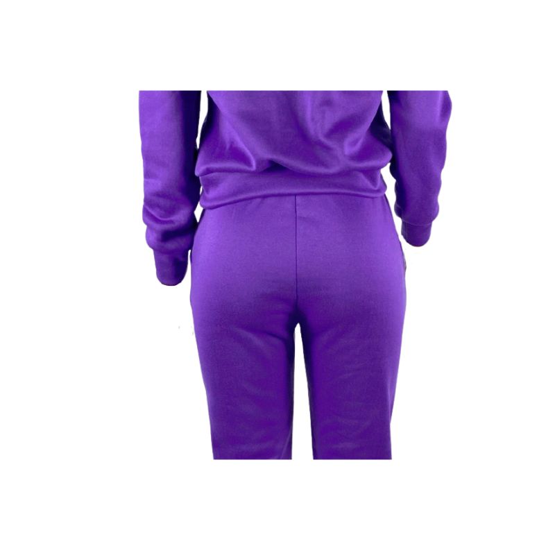 Zipper Sweatshirt & Drawstring Waist Pants Set Green / L