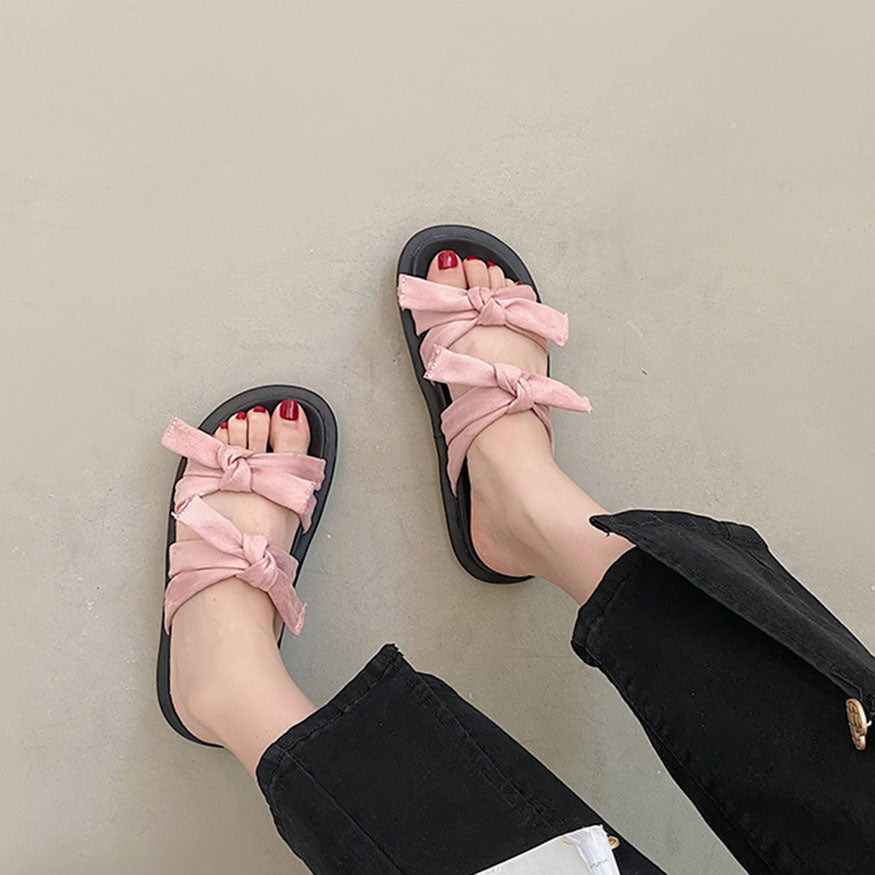 Vintage Double Bow Sandals Pink / EU:35:US Women's 4-4.5