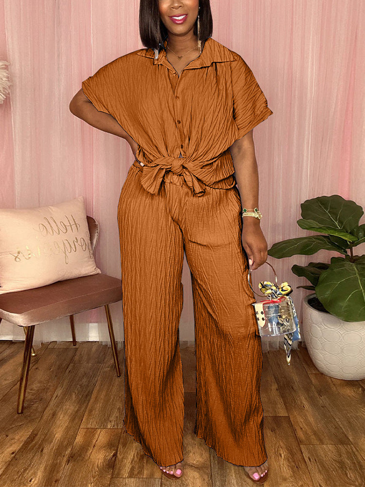 Ruched Casual Set Orange / S
