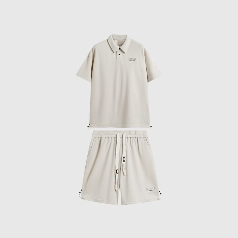 Solid Polo Tee Set Black / S