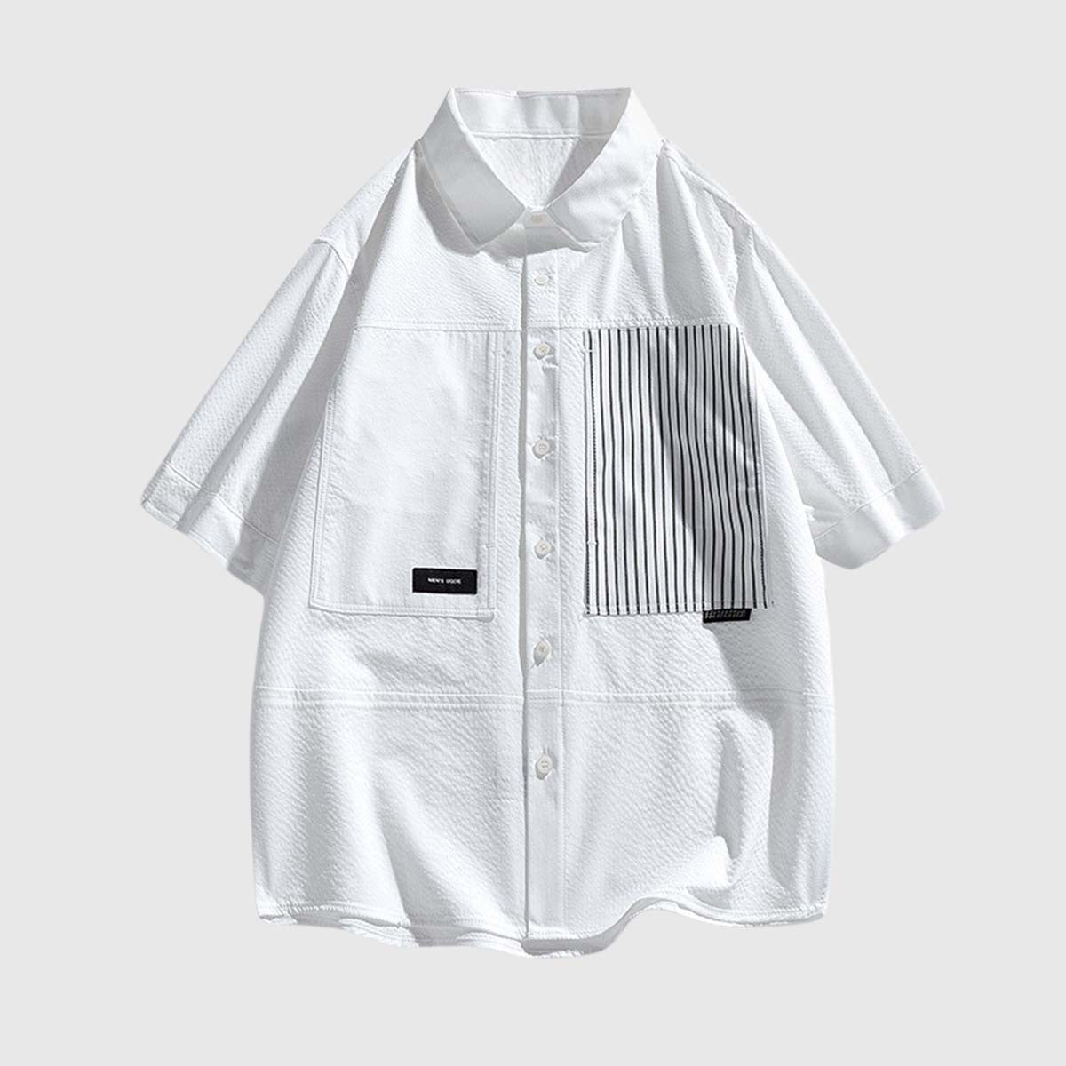 Modern Striped Panel Shirt Black / XL