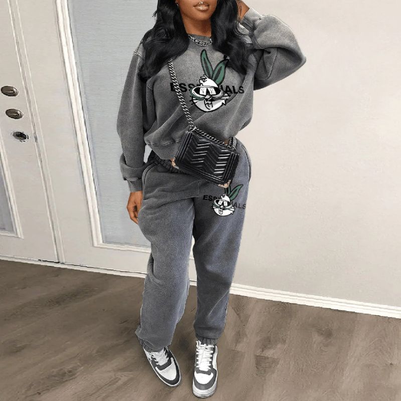 Rabbit Printed Pant Set Grey / L