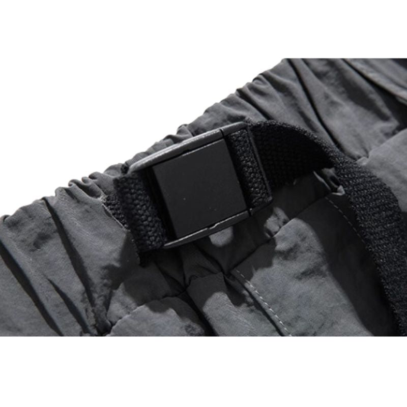 Water-Repellent Belted Yamamoto Pants Grey / 2XL
