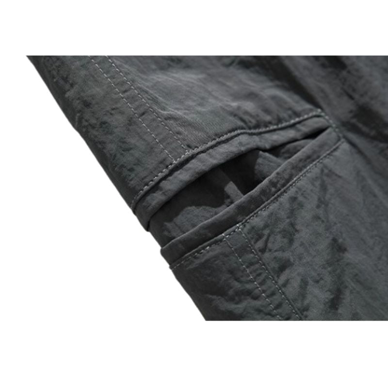 Water-Repellent Belted Yamamoto Pants Grey / 3XL