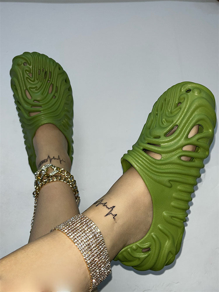 Hollow-Out EVA Sandals Khaki / XL